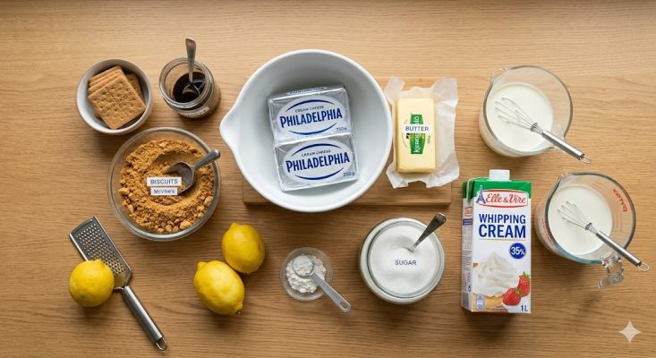 nguyên liệu bánh cheese cake đầy đủ