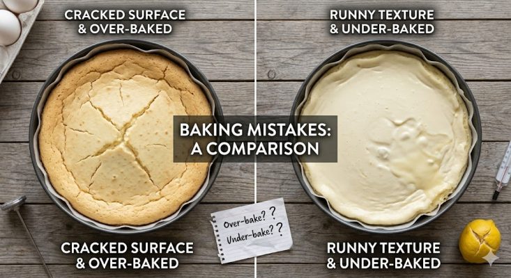 lỗi bánh cheese cake bị nứt mặt