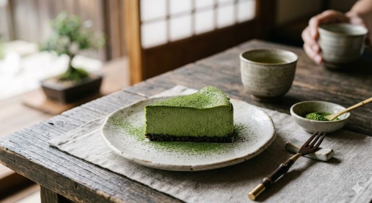 cheesecake matcha xanh mịn